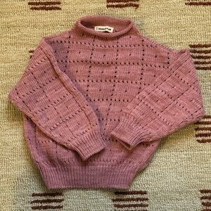 Misha And Puff Window Pane Rose Knit Sweater